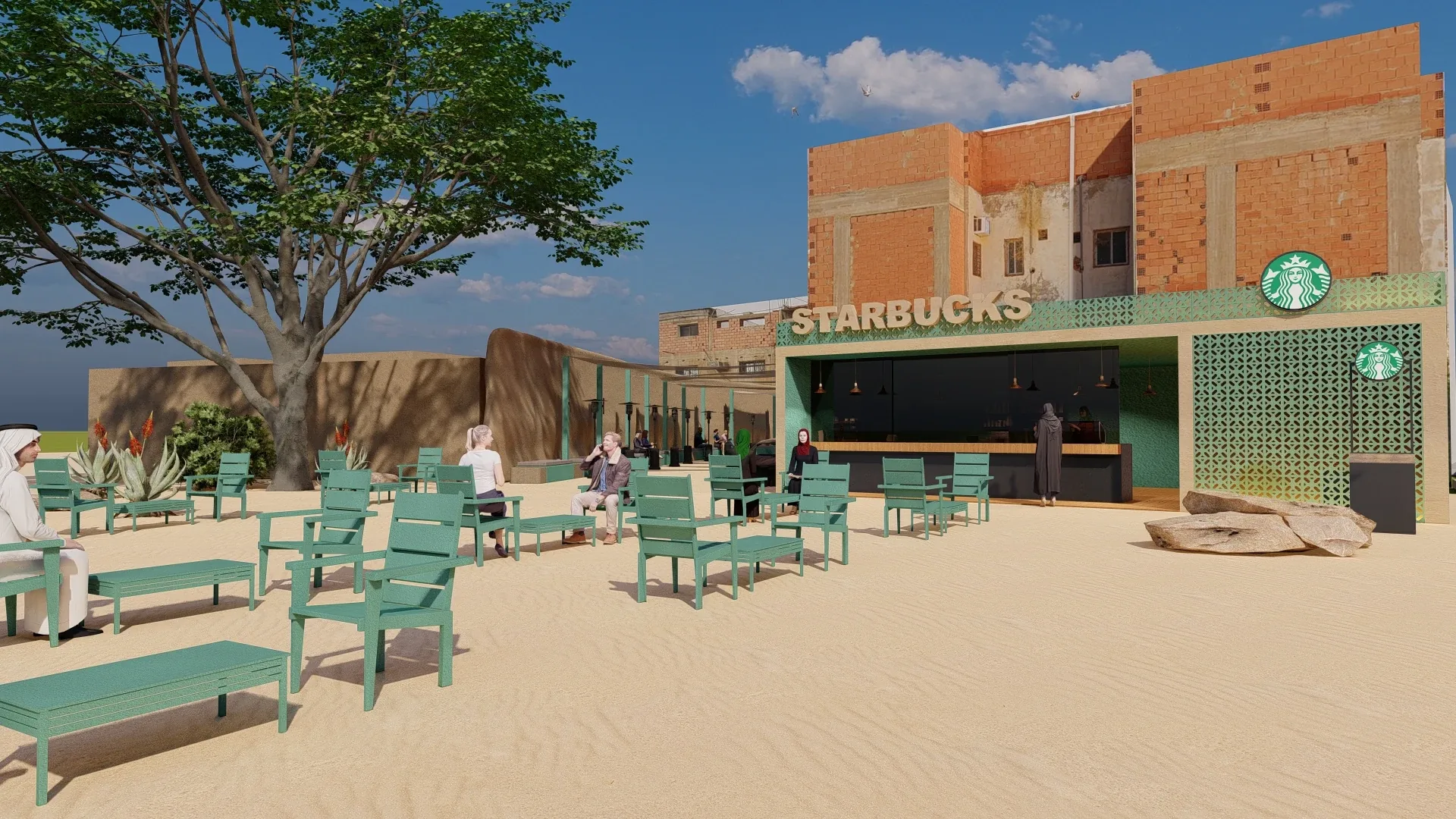 Starbucks AlUla — Design visualization