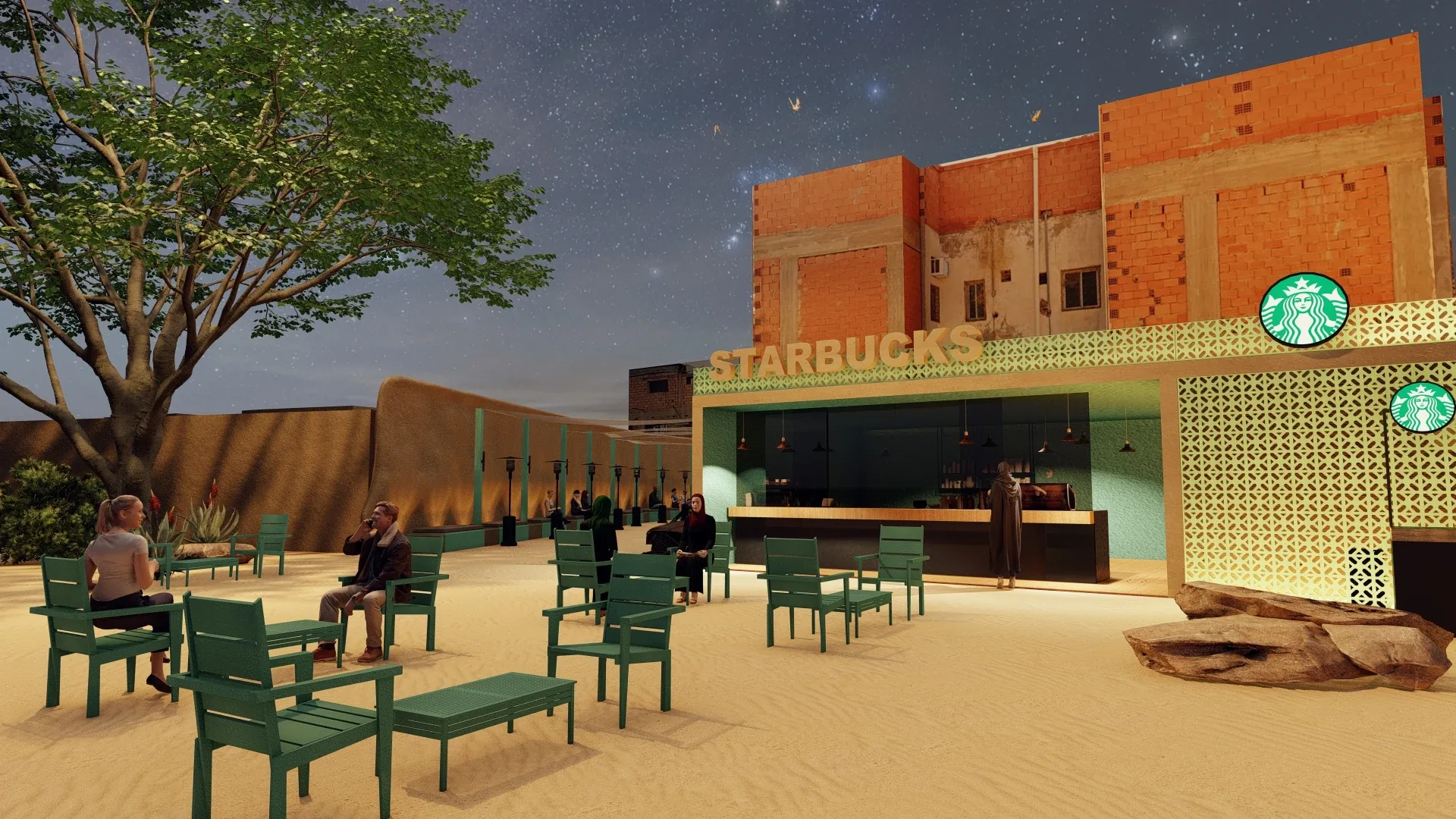 Starbucks AlUla — Design visualization