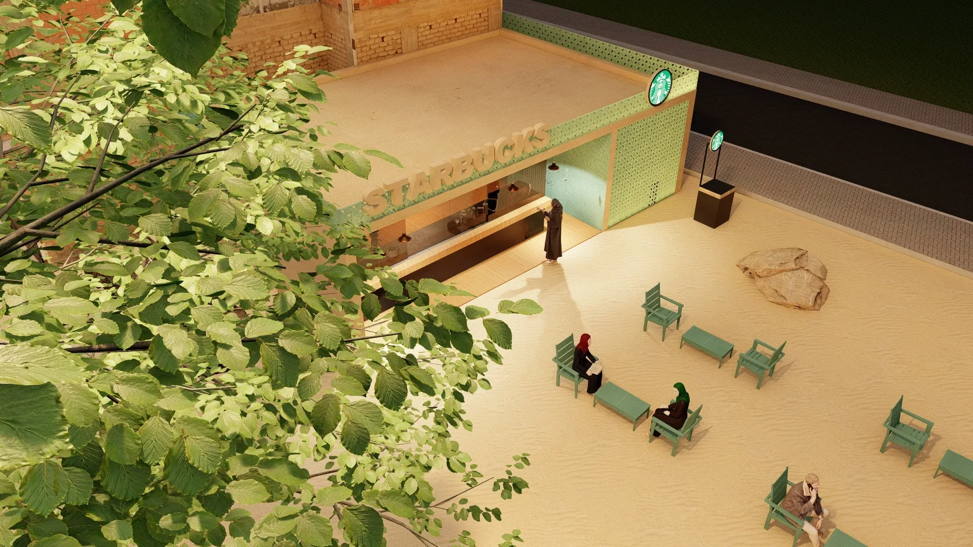 Starbucks AlUla — Design visualization