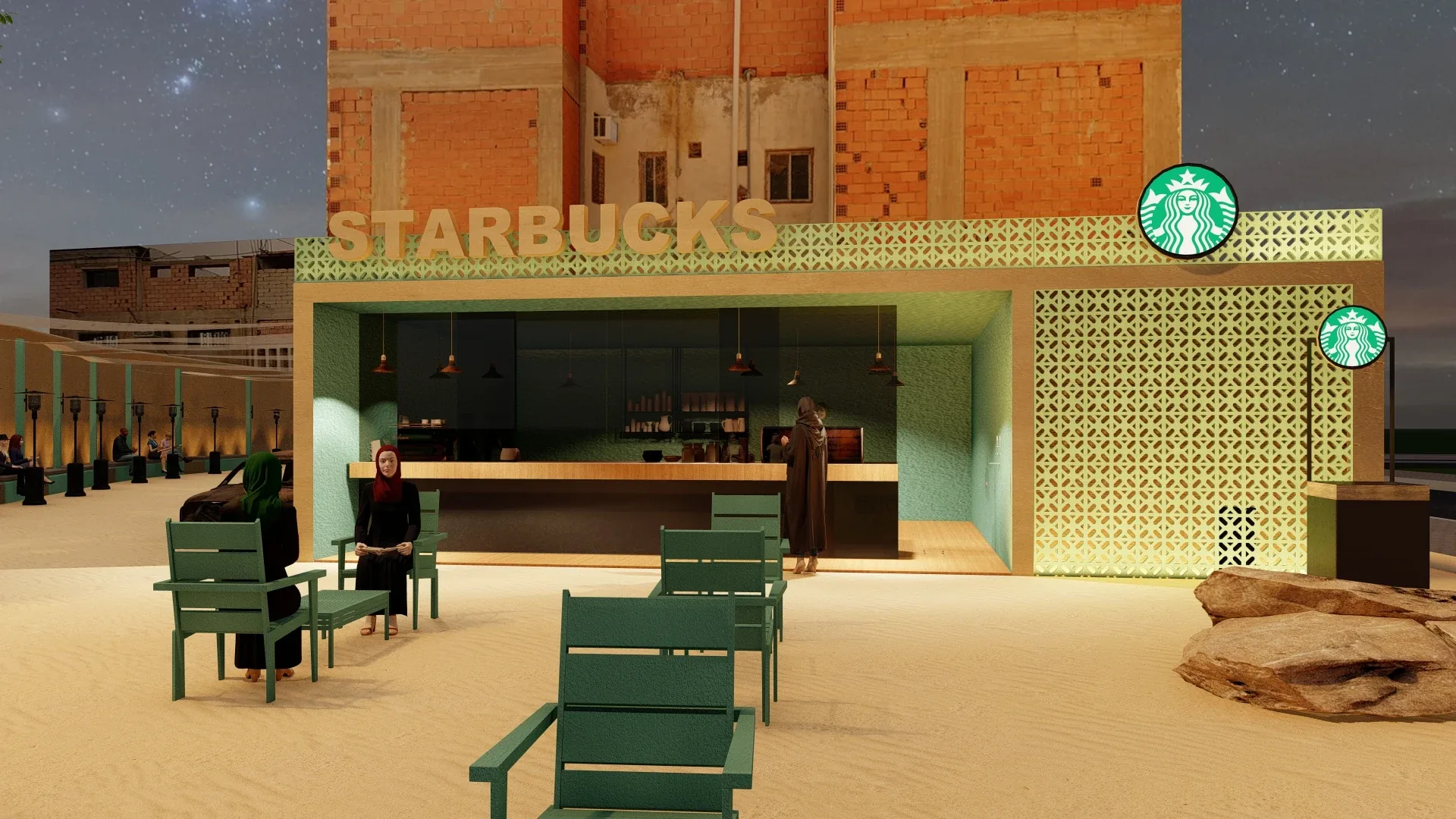 Starbucks AlUla — Design visualization